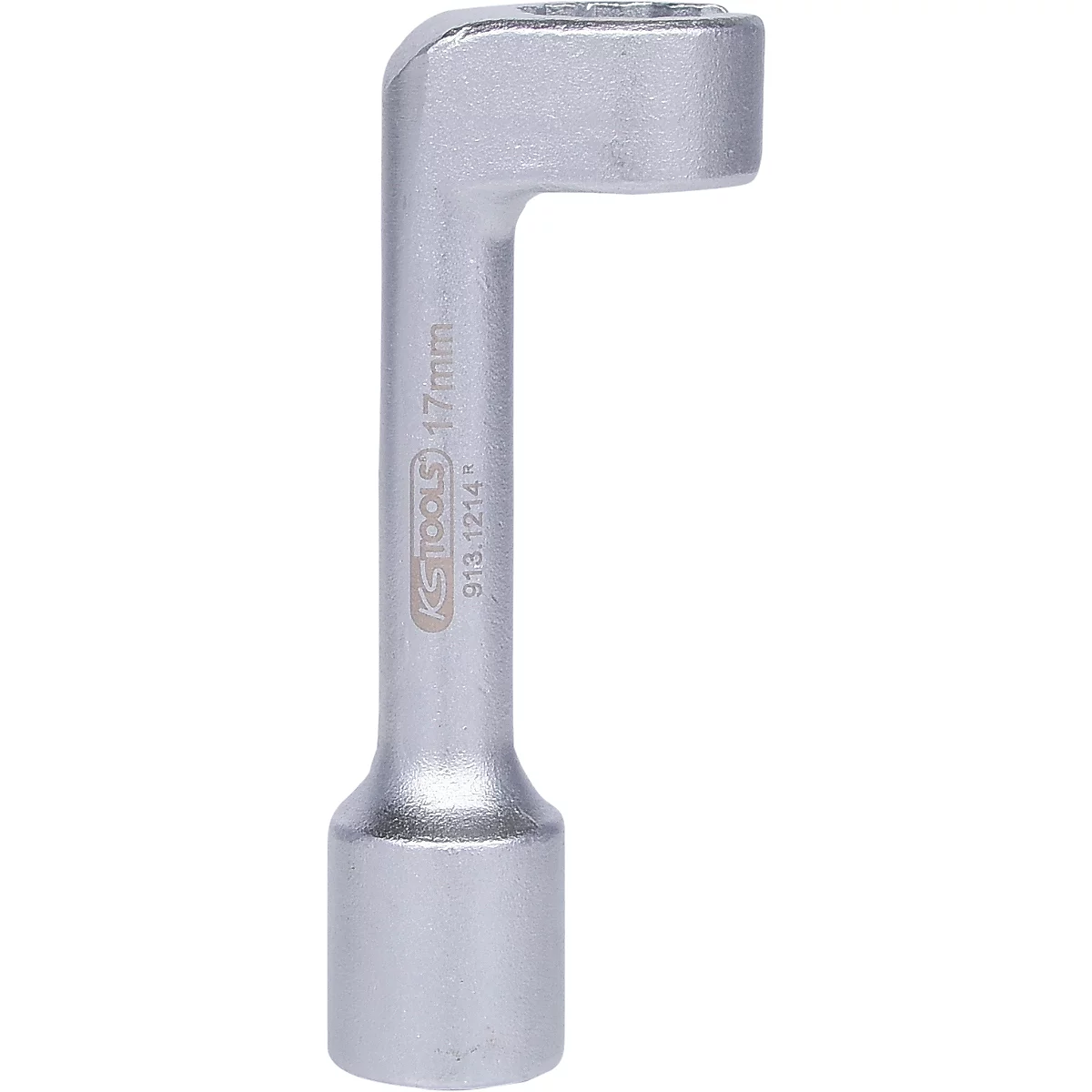 Winkel-Steckschlüssel aus Metall, 17mm. Aufdruck: KS Tools. Werkzeug für Reparaturen.